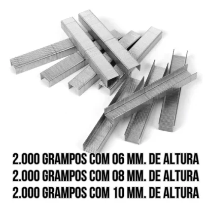 Grampos Para Grampeador Pneumático Mtx 2.000 Cada 6, 8 E 10