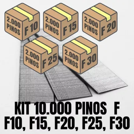 Kit pinos de pinador pneumático F10 F15 F20 F25 F30 2000cada